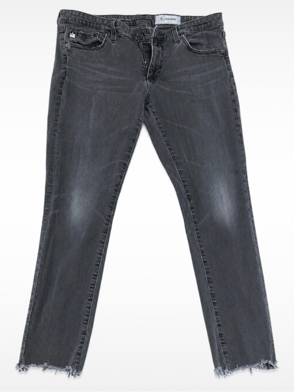 AG Adriano Goldschmied Women’s Skinny Jeans Size 29R Gray Raw Hem Stretch